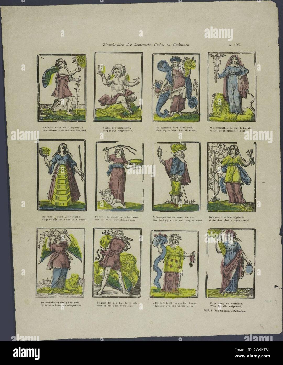 Zinnebeelden der heidensche goden & godinnen-Catchpenny print-Borms 0654. Stock Photo