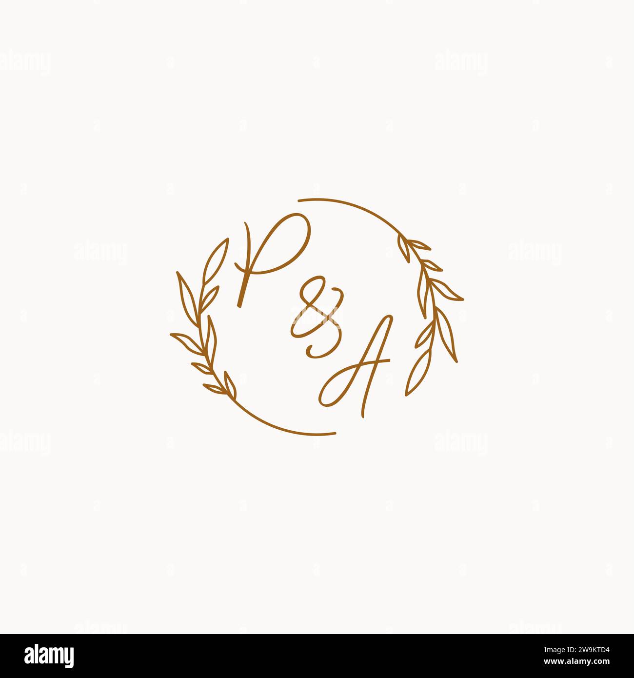 PA wedding initials logo design ideas Stock Vector
