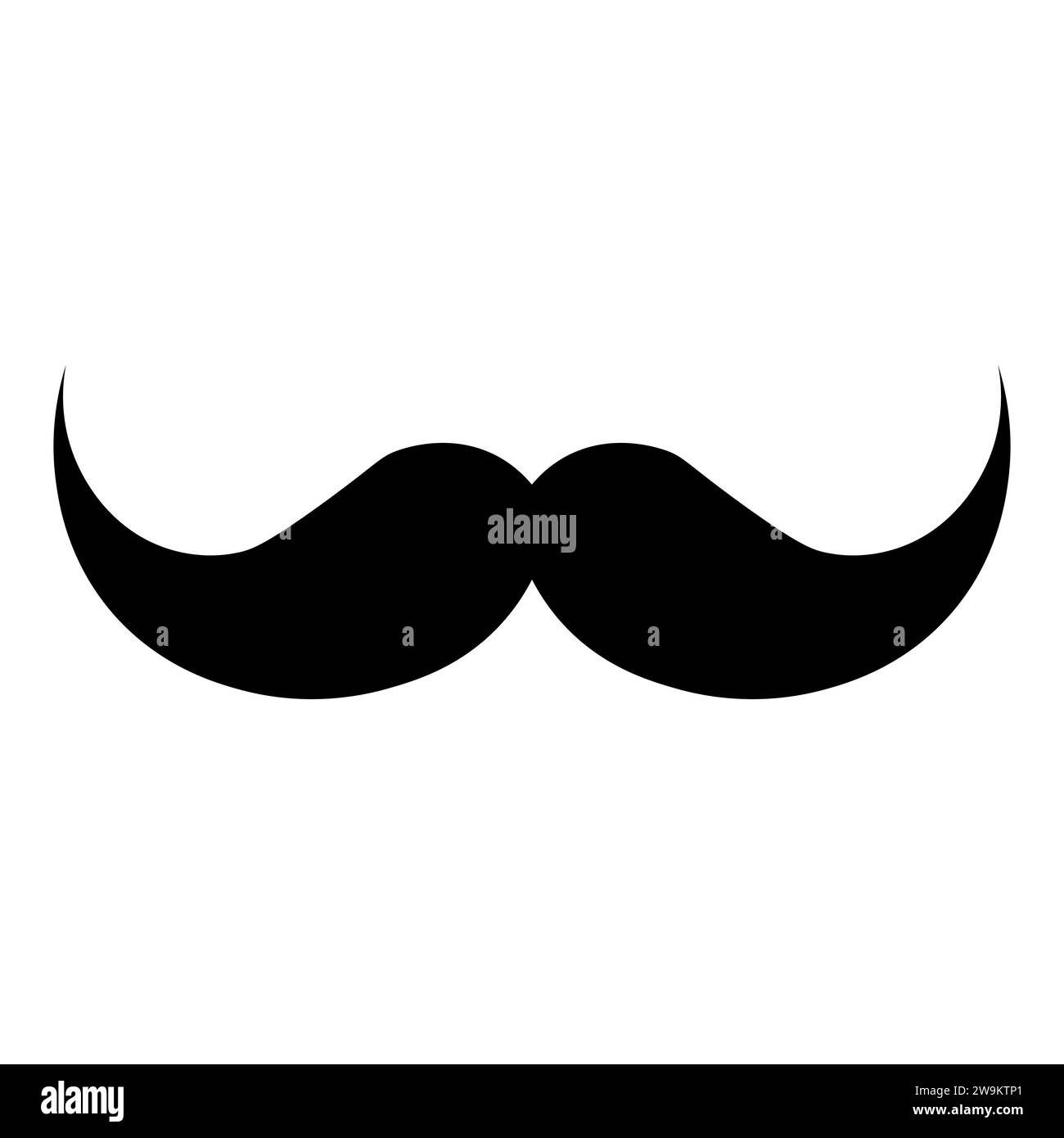 Moustache black vector icon on white background Stock Vector Image ...