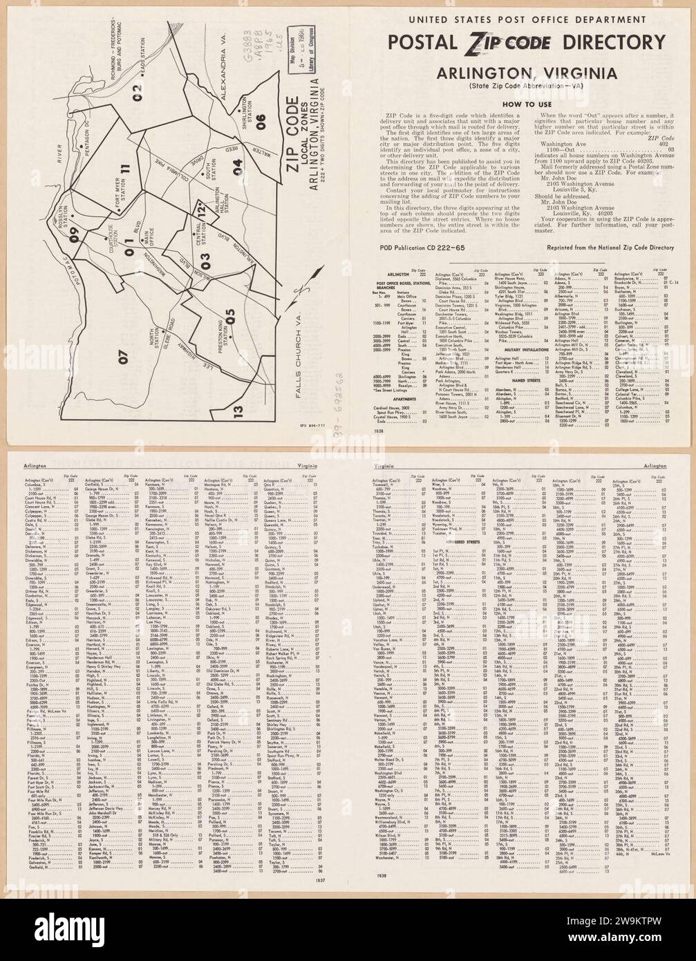 Zip code, local zones, Arlington, Virginia Stock Photo Alamy