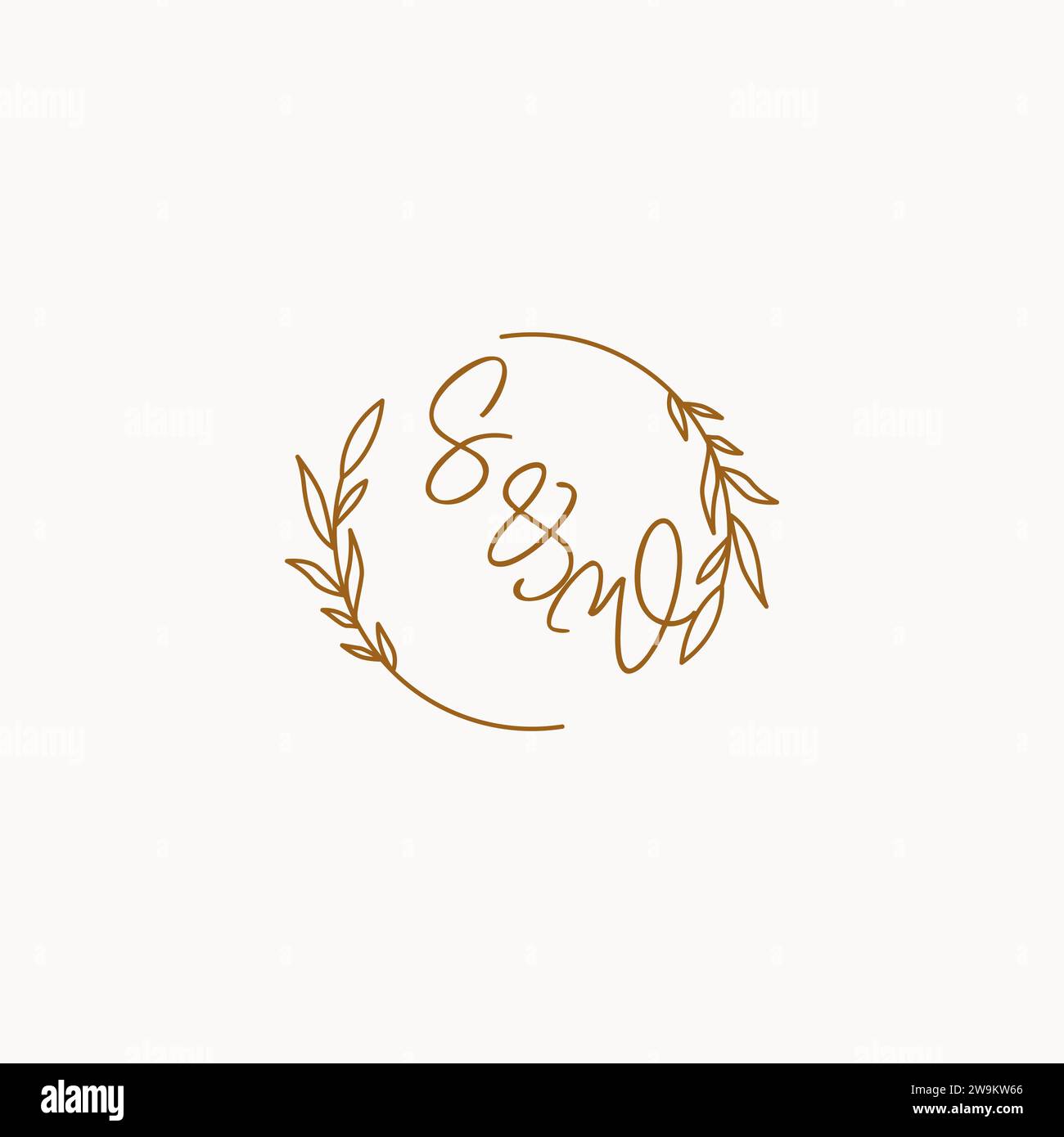 SW wedding initials logo design ideas Stock Vector