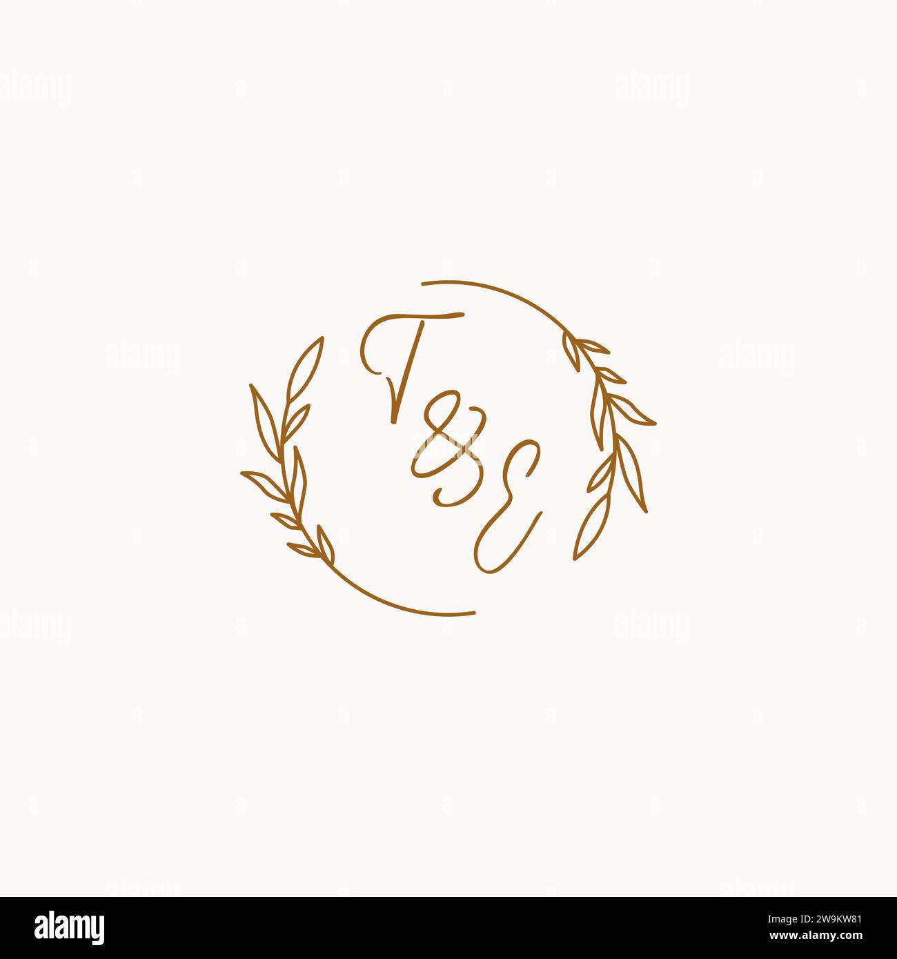 TE wedding initials logo design ideas Stock Vector