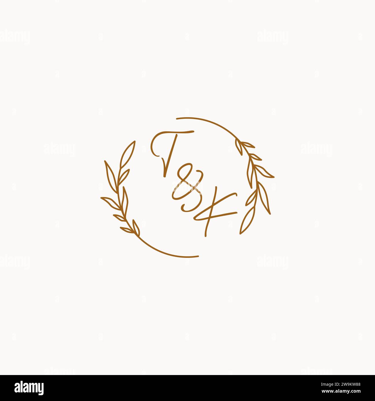 TK wedding initials logo design ideas Stock Vector