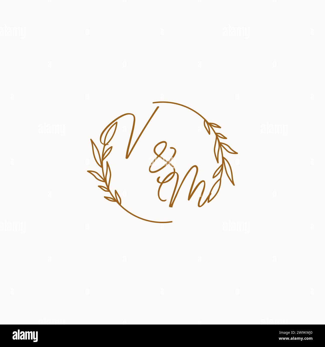 VM wedding initials logo design ideas Stock Vector