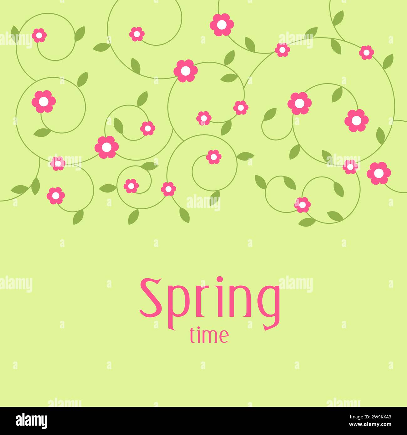 Spring flowers decorative background template with copy space Stock Vector