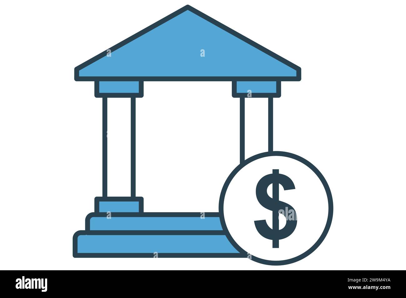 Bank building icon flat style hi-res stock photography and images - Alamy