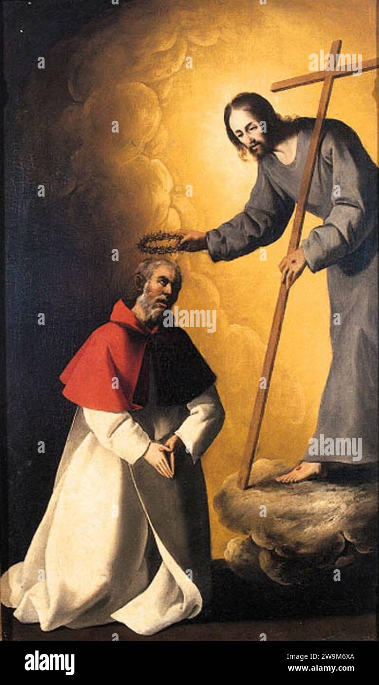 Zurbarán - Christ crowning a friar Stock Photo - Alamy