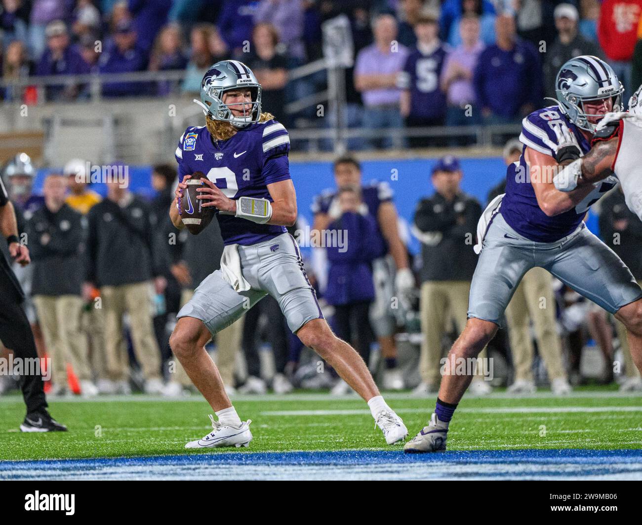 December 28, 2023: Kansas State quarterback Avery Johnson (2) during second half of the Pop Tarts Bowl. Kansas State defeated N.C. State 28-13 in Orlando, FL. Romeo T Guzman/Cal Sport Media Stock Photo