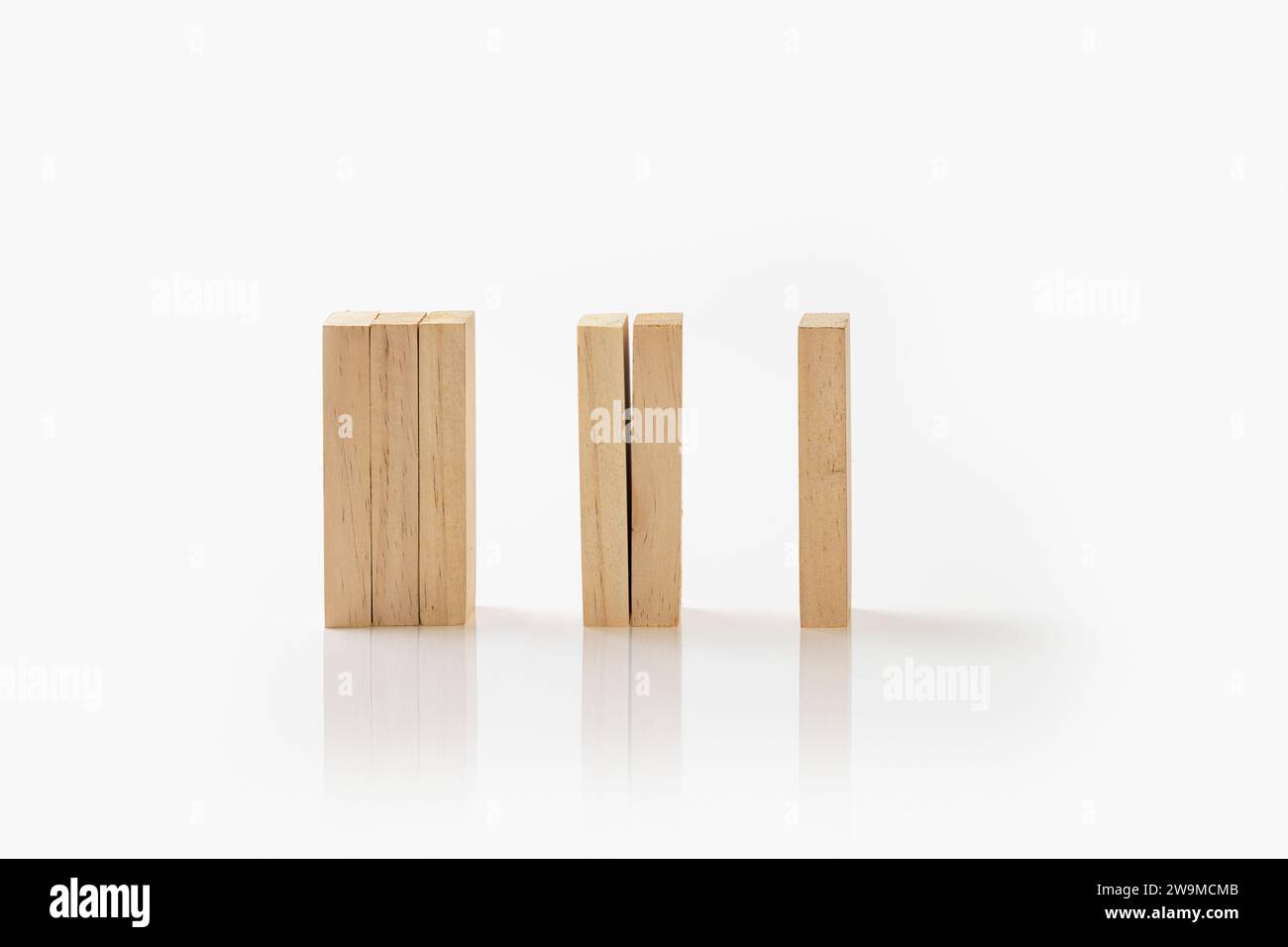 A row of wooden blocks isolated over a white background Stock Photo - Alamy
