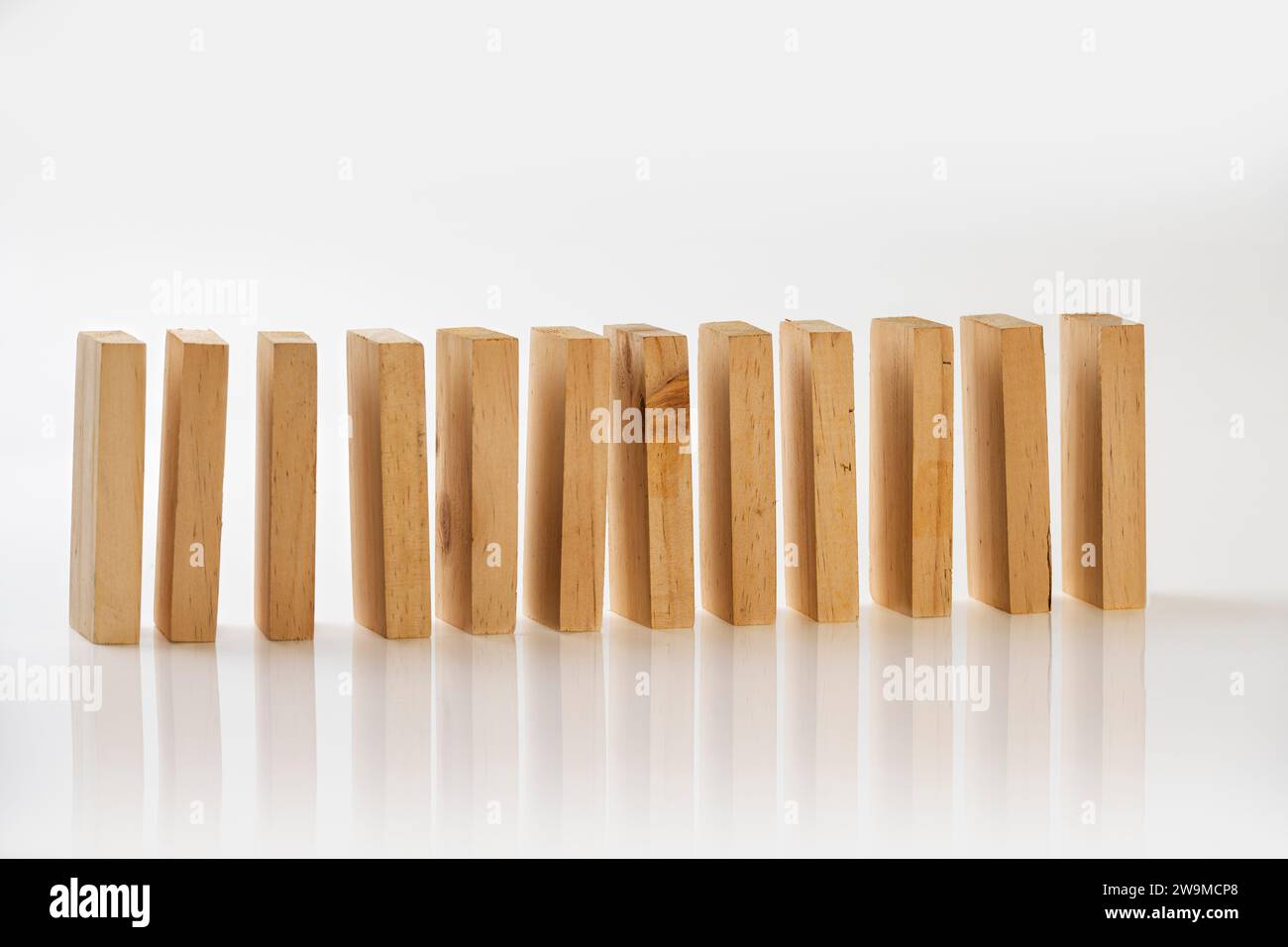 A row of wooden blocks isolated over a white background Stock Photo - Alamy