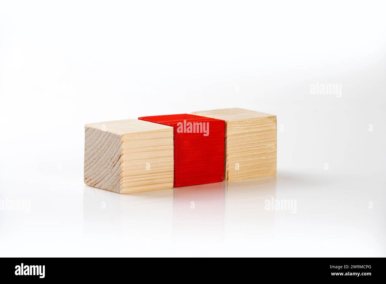 Closeup view of wooden cubes isolated over a white background Stock ...