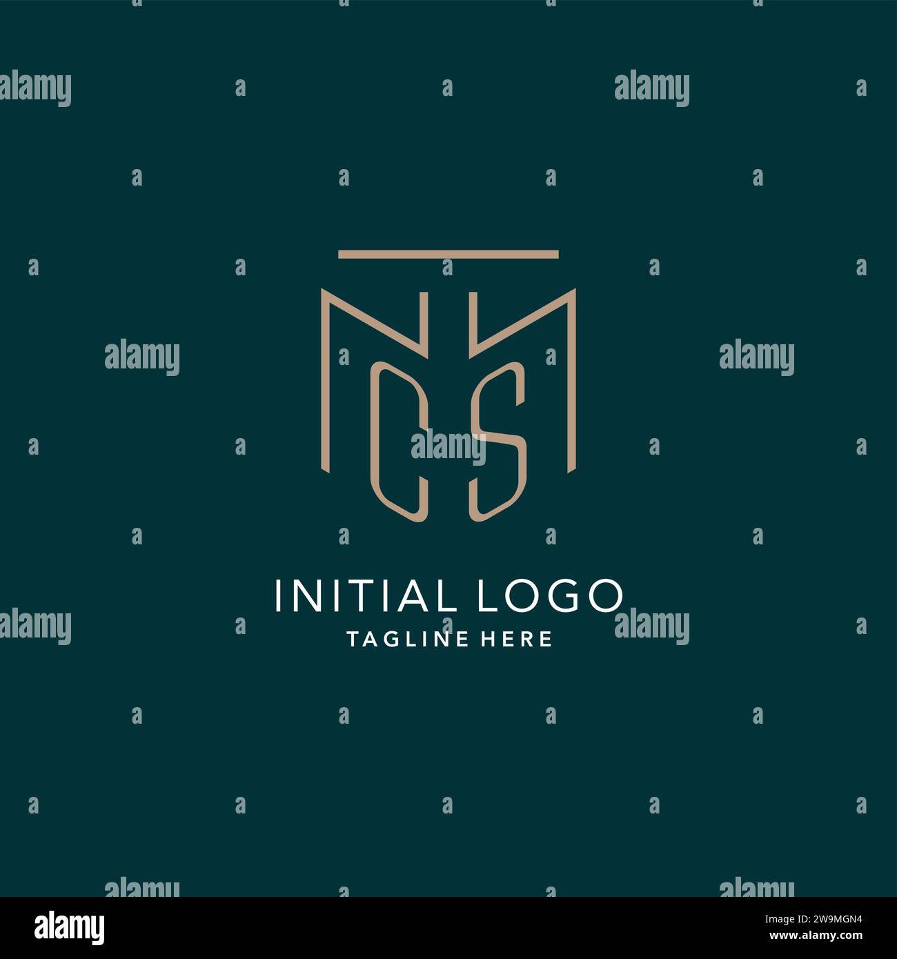 Luxury modern CS logo monogram with geometric monoline style vector ...