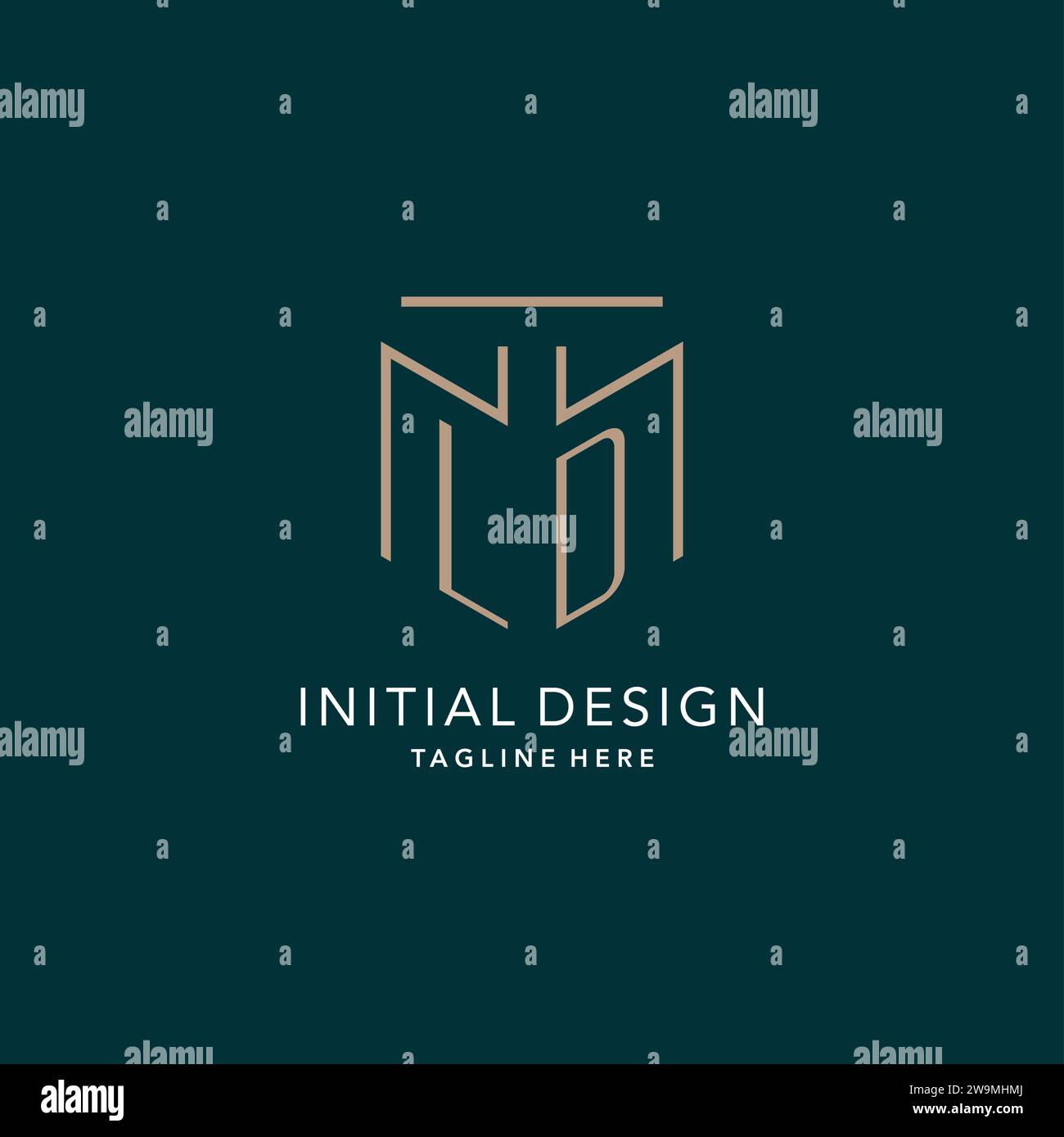 Luxury modern LD logo monogram with geometric monoline style vector ...