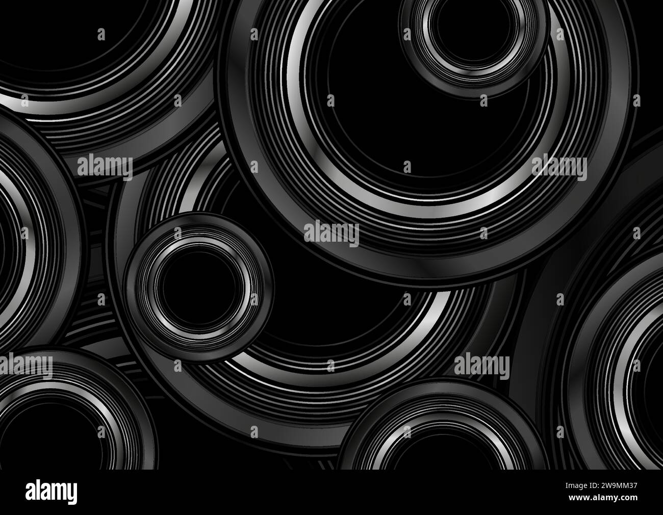 Black and grey metallic circles abstract tech geometric linear ...