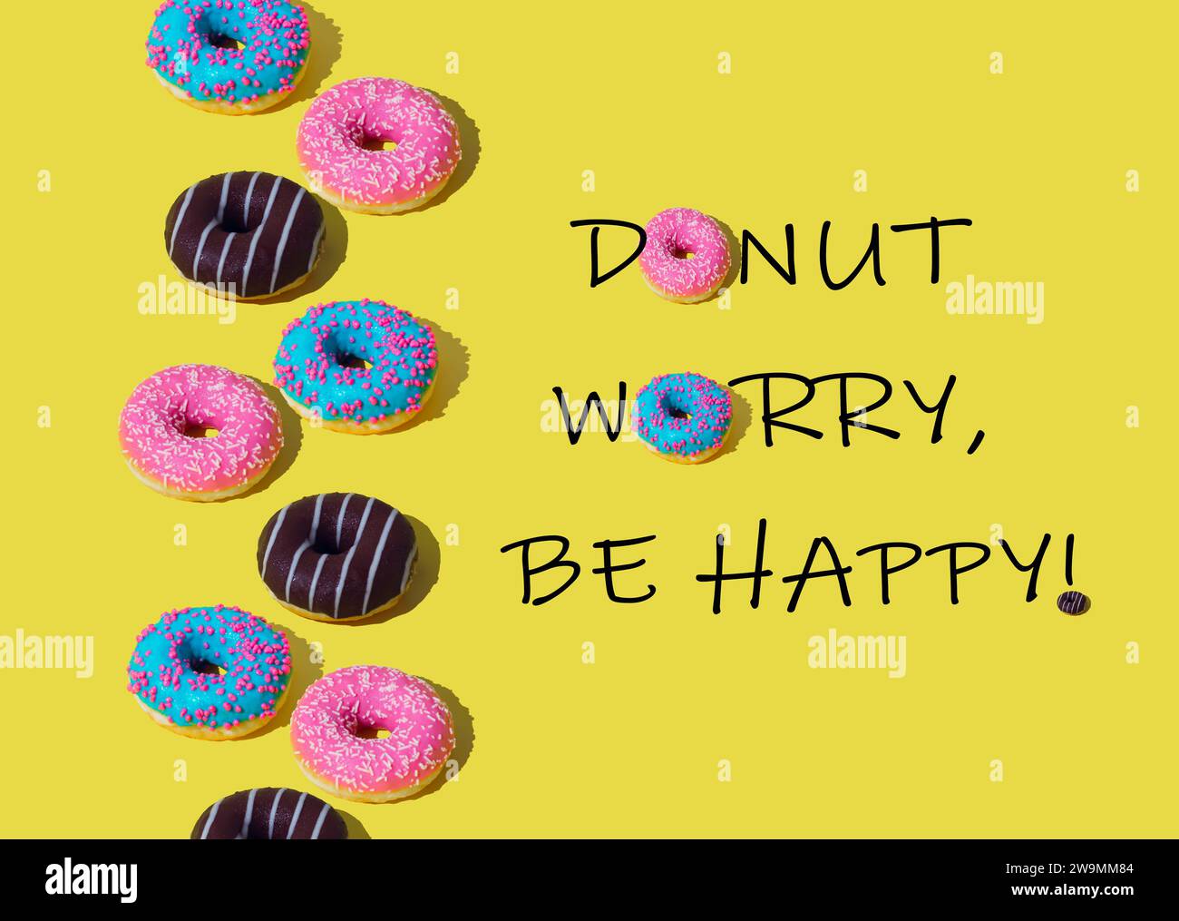 Donut worry Be happy Stock Photo