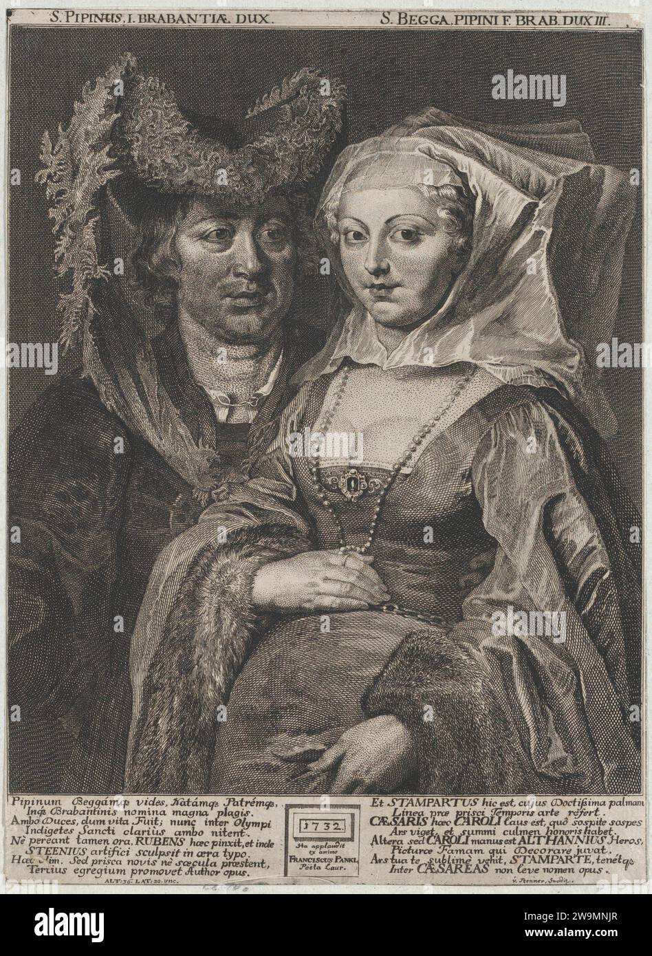 Saint Pepin I and his daughter, Saint Begga 1951 by Peter Paul Rubens Stock Photo