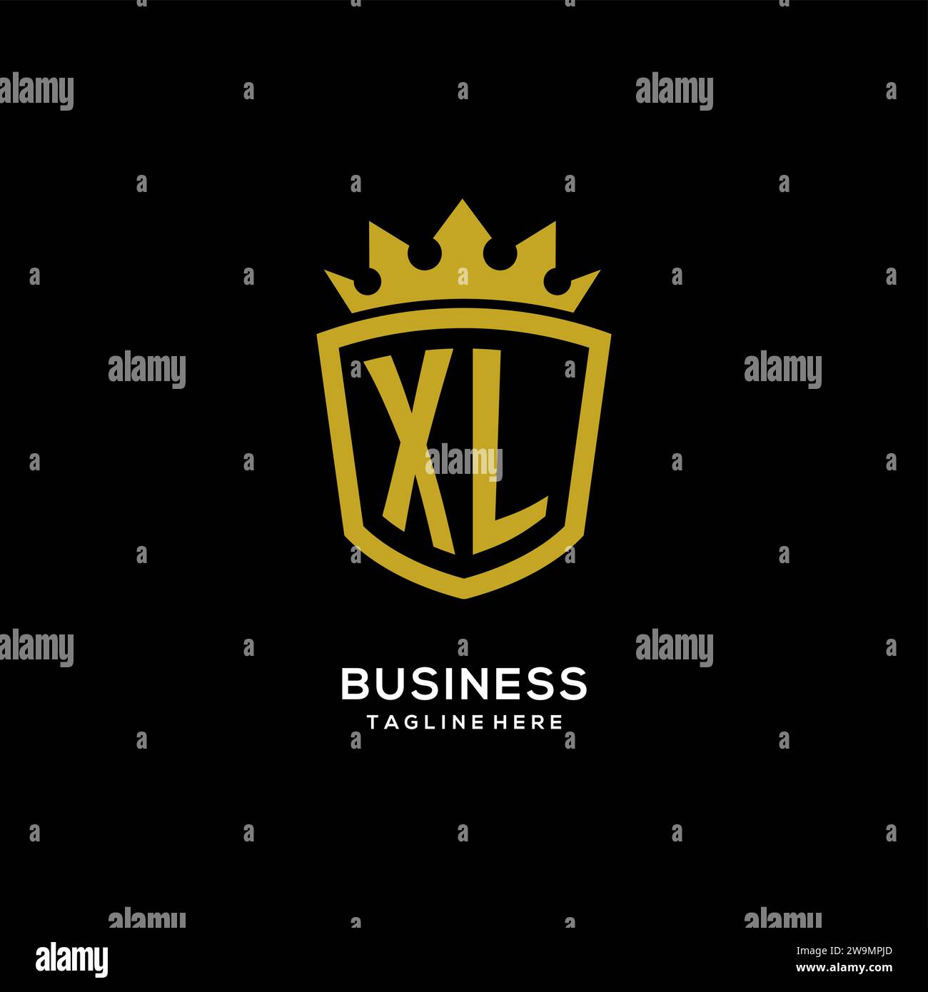 Initial XL logo shield crown style, luxury elegant monogram logo design ...