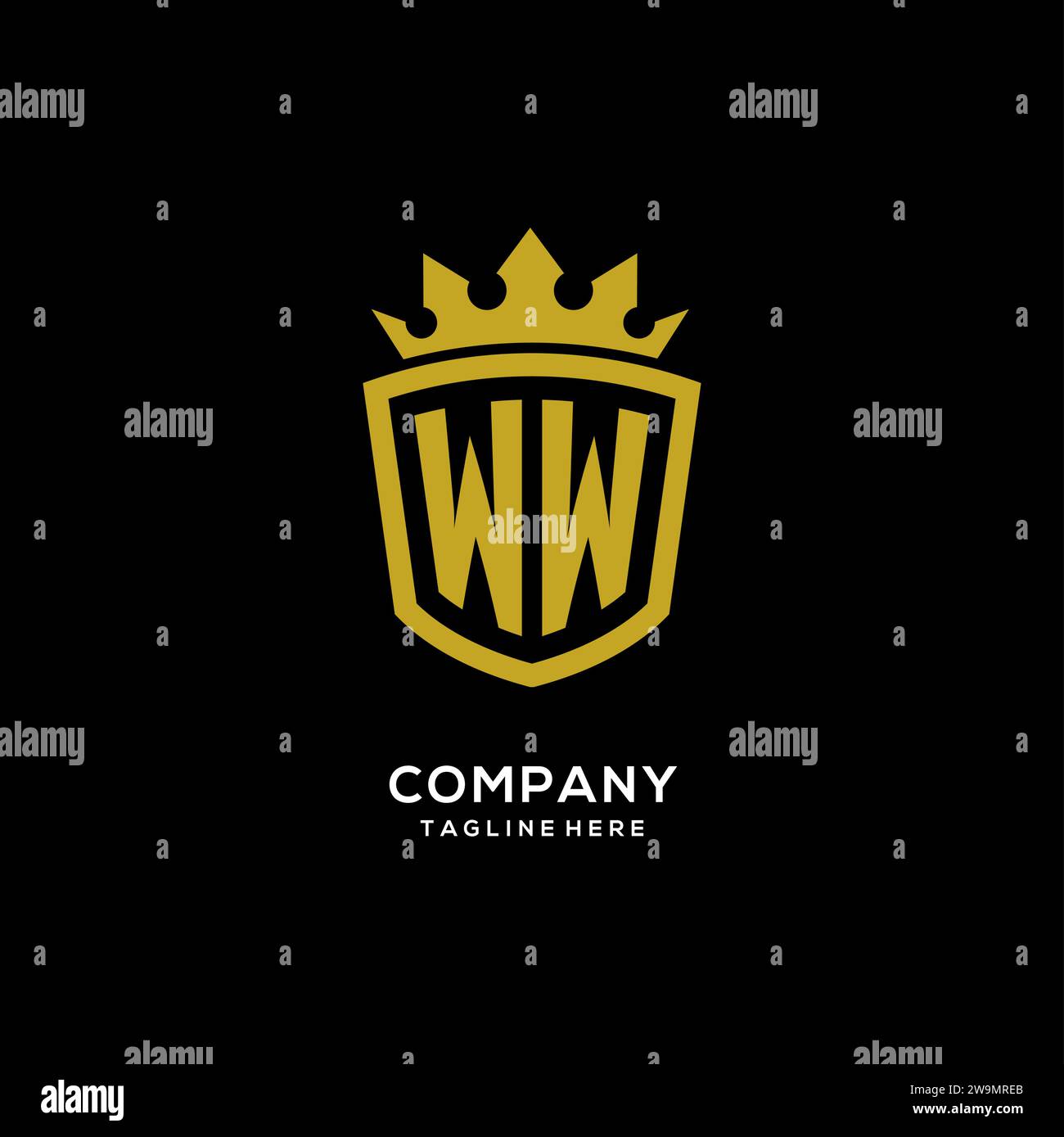Initial WW logo shield crown style, luxury elegant monogram logo design ...
