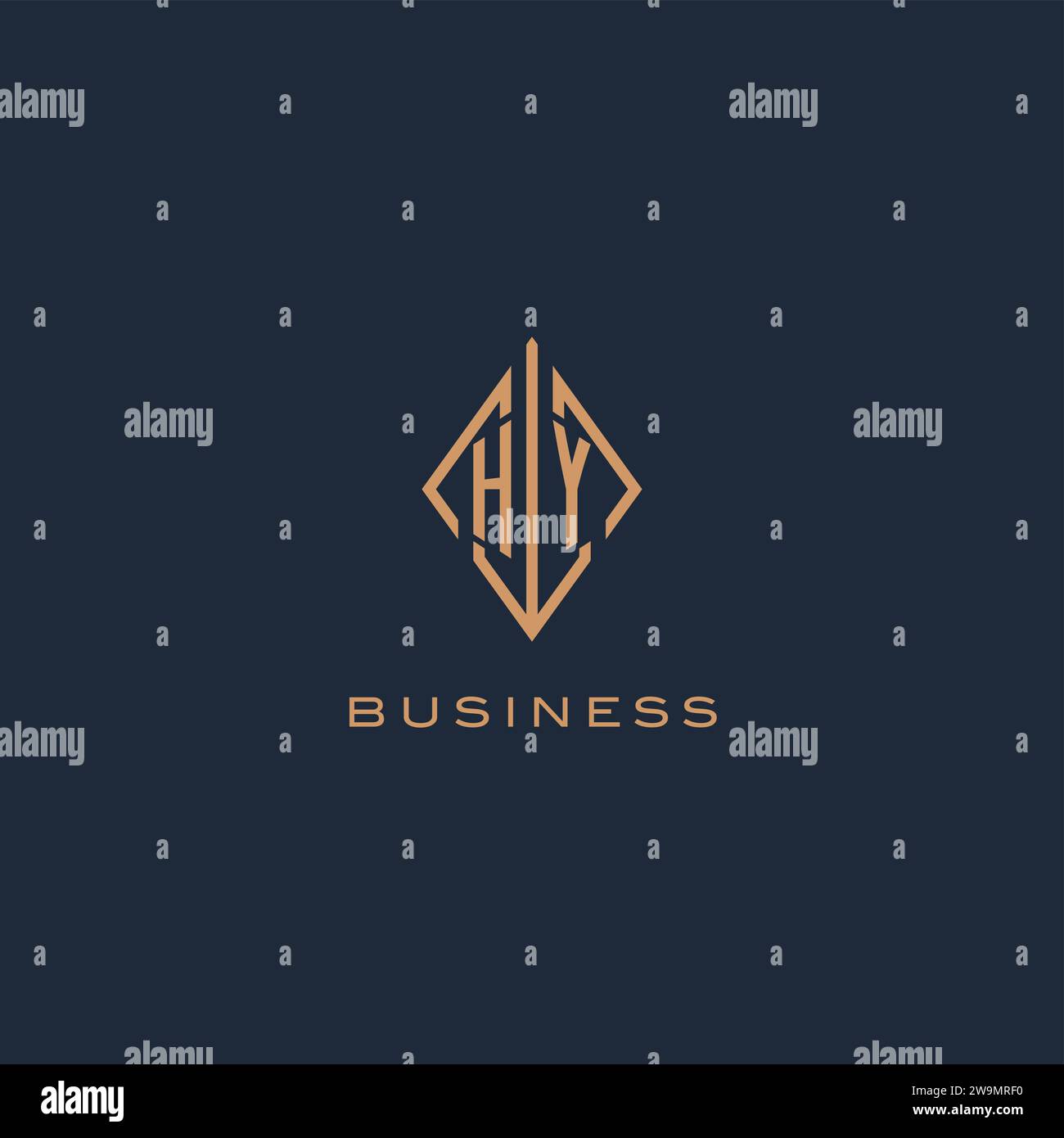 Monogram HY logo with diamond rhombus style, Luxury modern logo design vector graphic Stock Vector