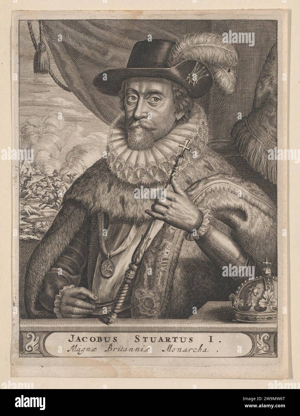 Jacobus Stuartus I. Magn Britanni Monarcha (James I, King of England) 1929 by Anonymous, Dutch, 17th century Stock Photo