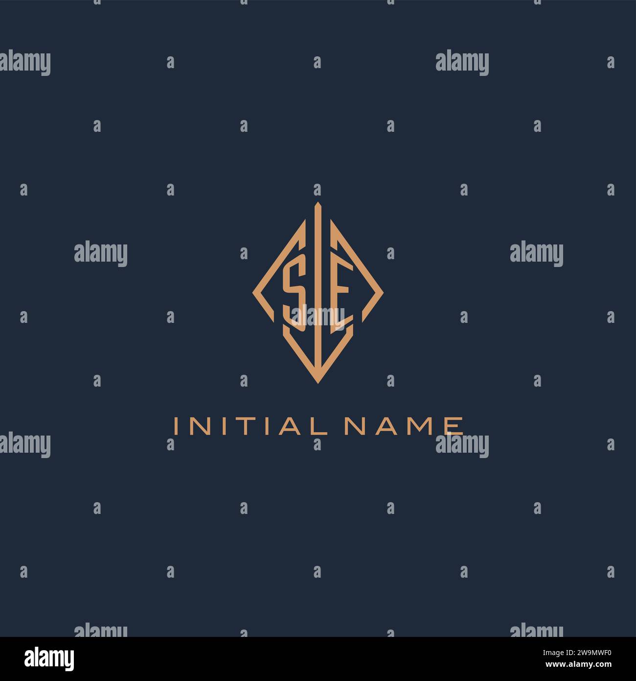 Monogram SE logo with diamond rhombus style, Luxury modern logo design ...