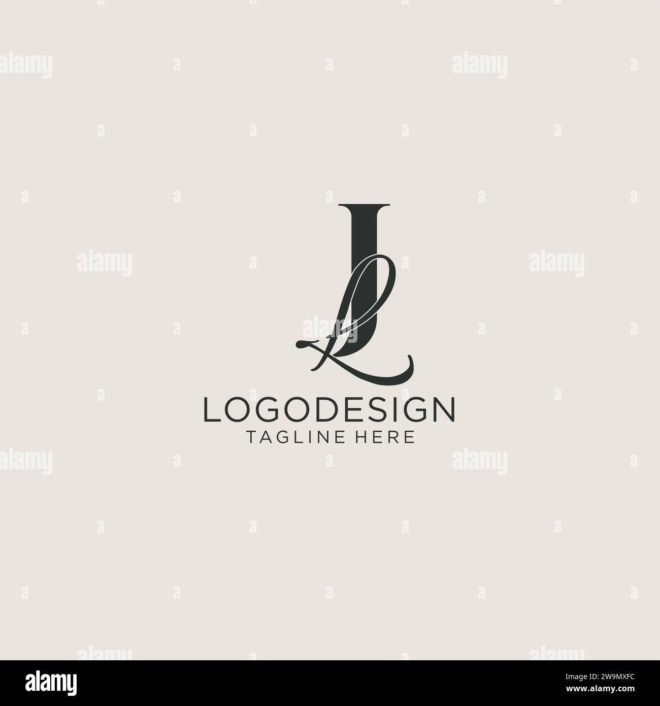 Initials JL letter monogram with elegant luxury style. Corporate identity and personal logo vector graphic Stock Vector