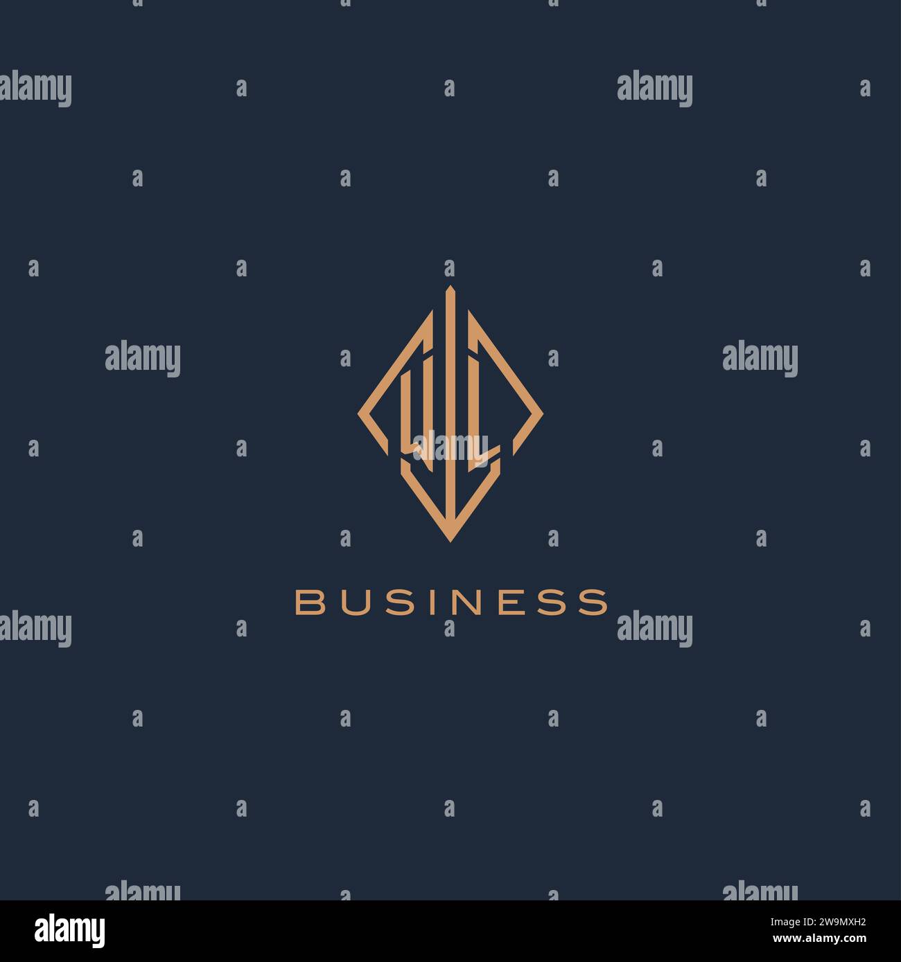 Monogram WL logo with diamond rhombus style, Luxury modern logo design ...