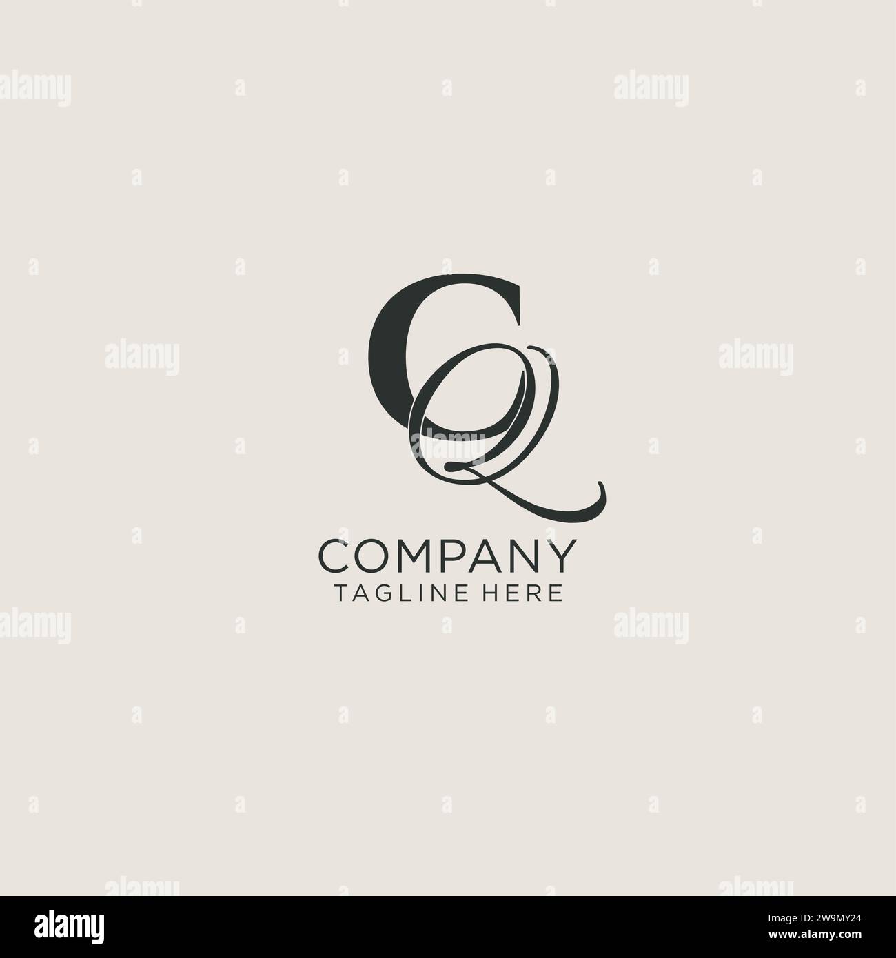Initials CQ letter monogram with elegant luxury style. Corporate ...