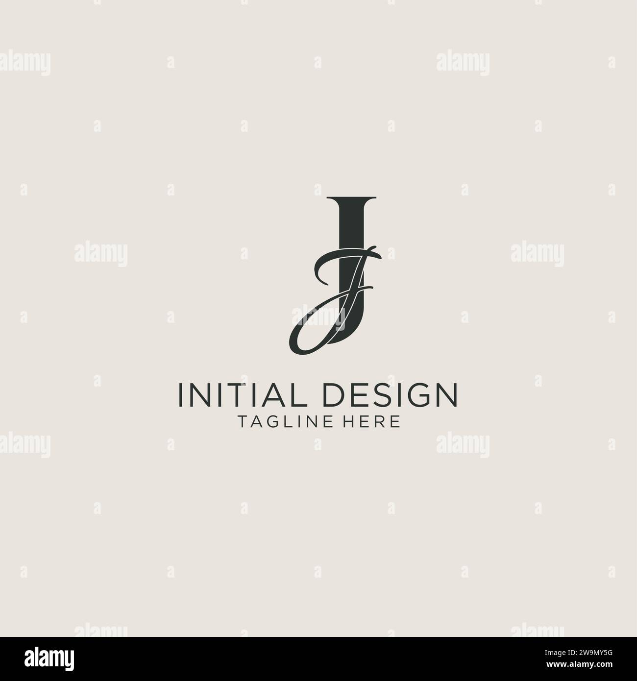 Initials JJ letter monogram with elegant luxury style. Corporate identity and personal logo vector graphic Stock Vector