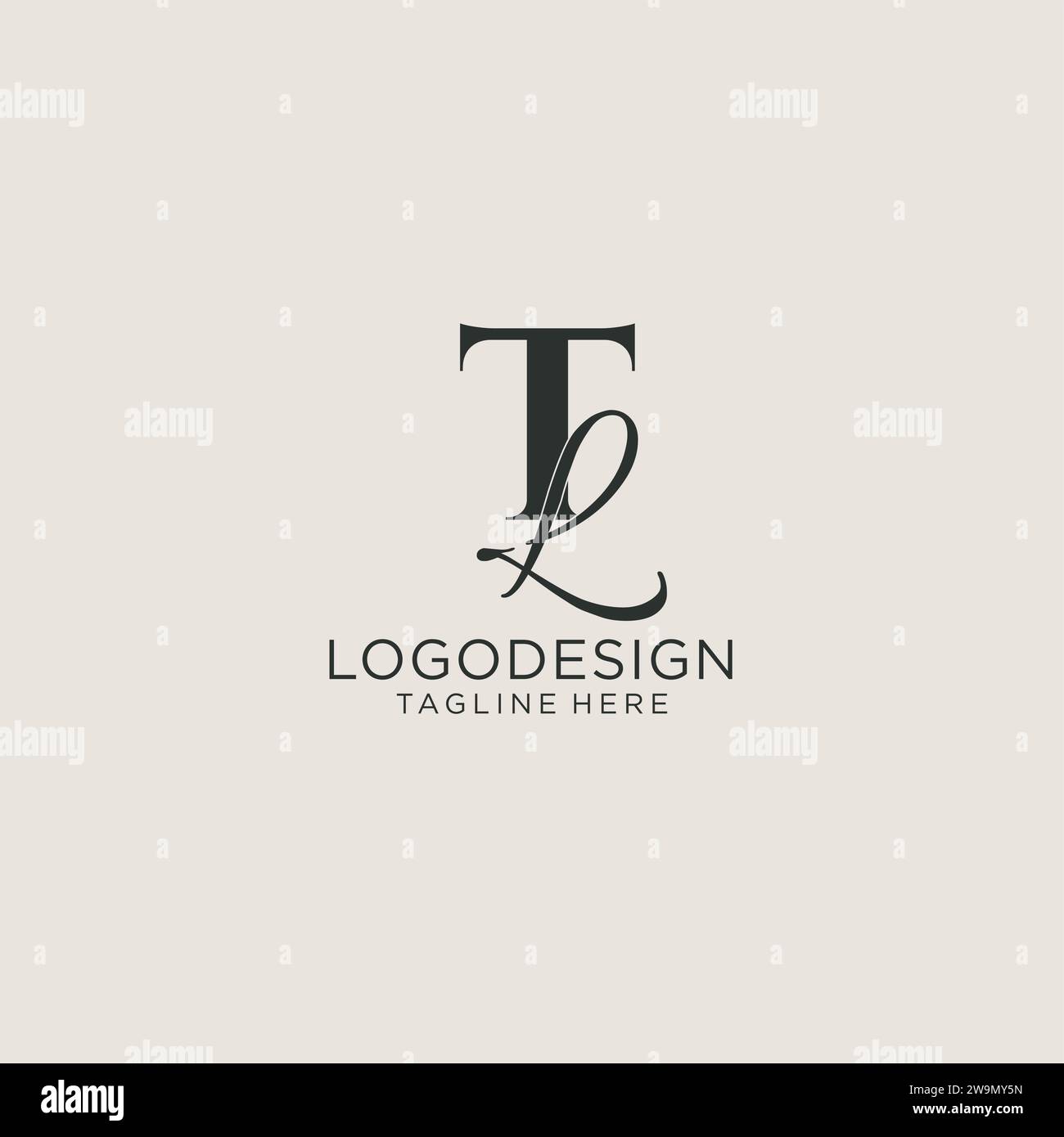 Initials TL letter monogram with elegant luxury style. Corporate identity and personal logo vector graphic Stock Vector