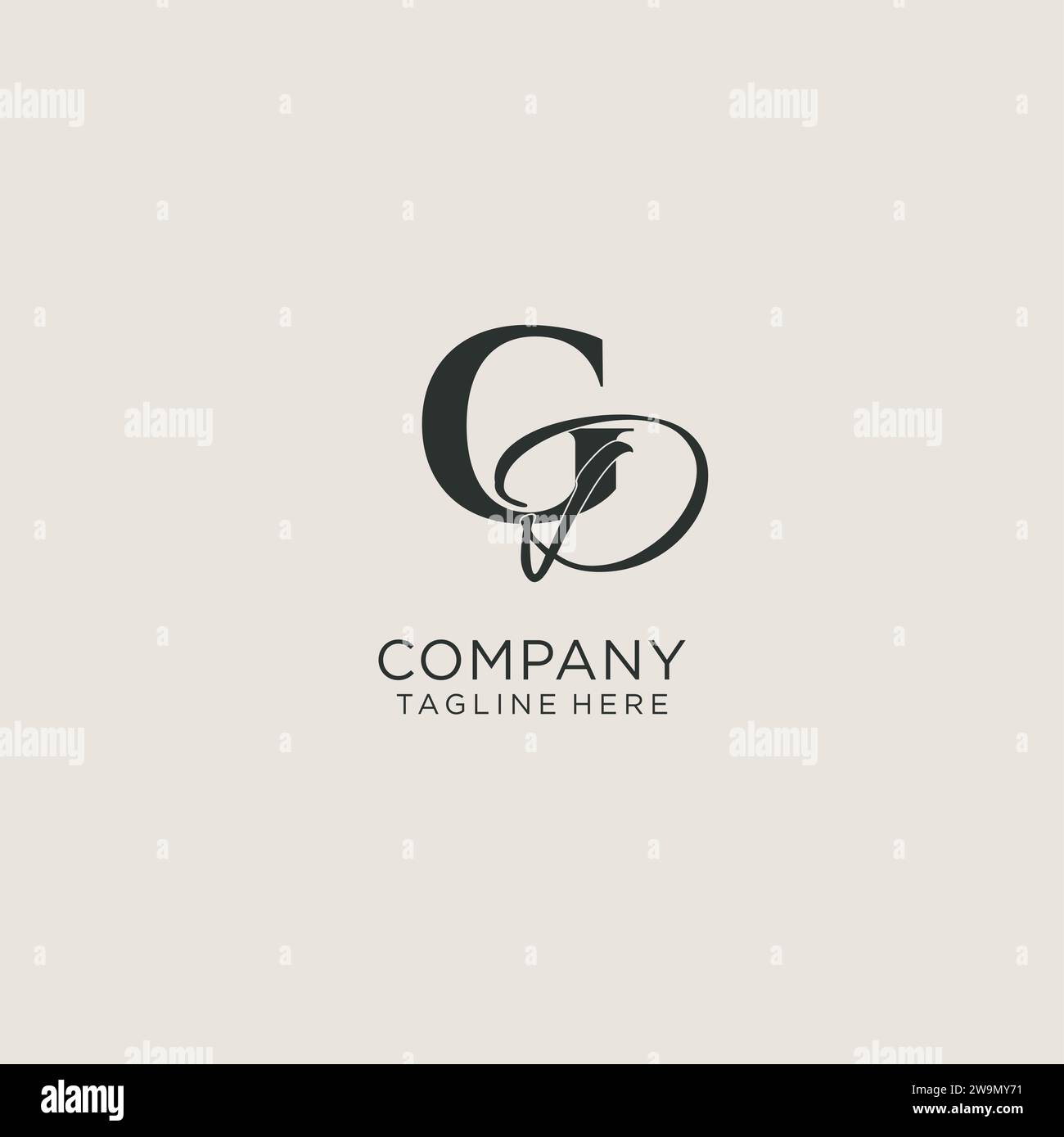 Initials GD letter monogram with elegant luxury style. Corporate identity and personal logo vector graphic Stock Vector