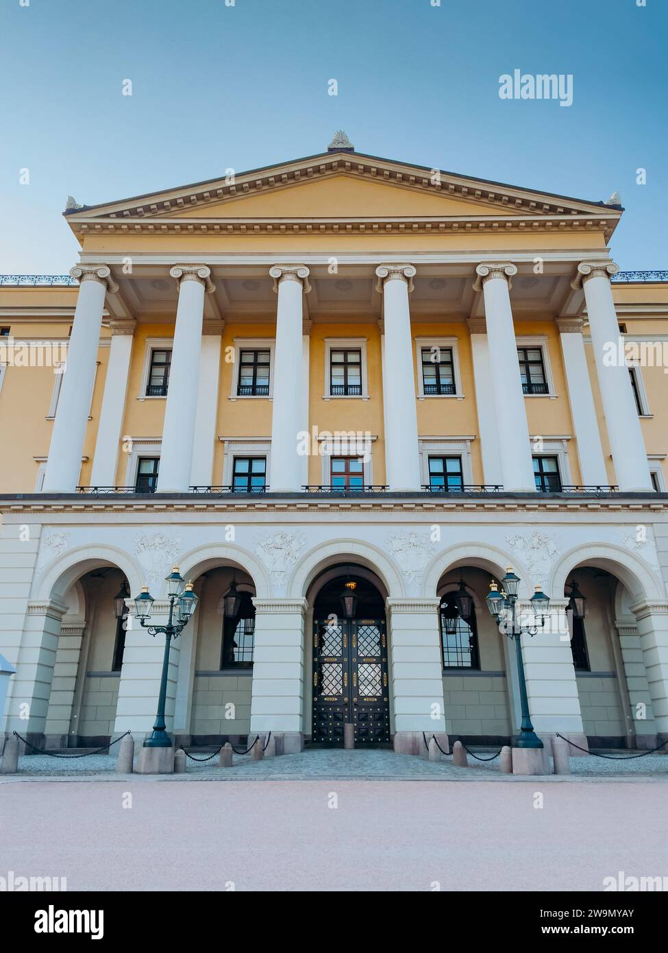 Facade of the Royal Palace, Oslo, Norway Stock Photo