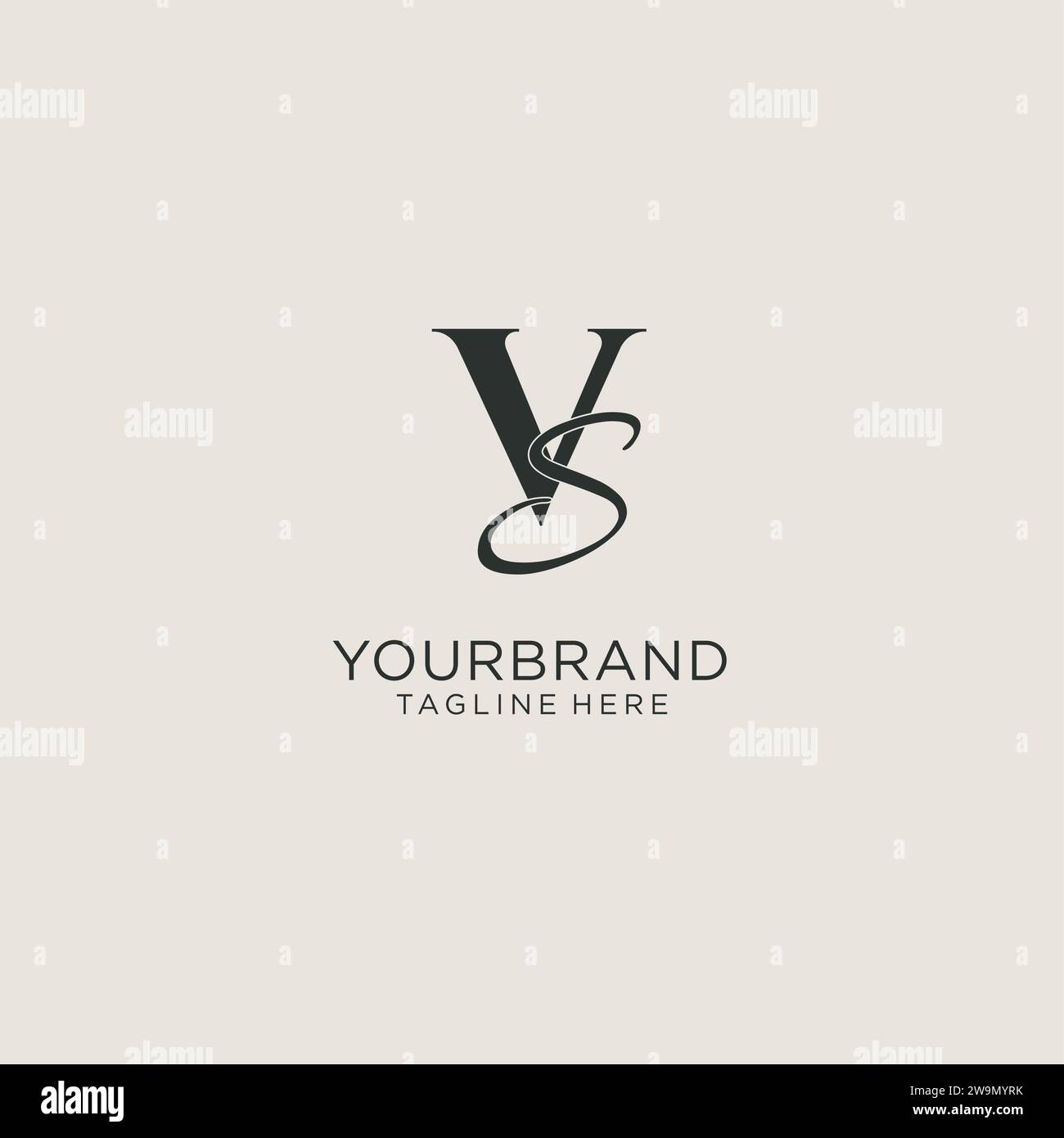 Initials VS letter monogram with elegant luxury style. Corporate identity and personal logo vector graphic Stock Vector