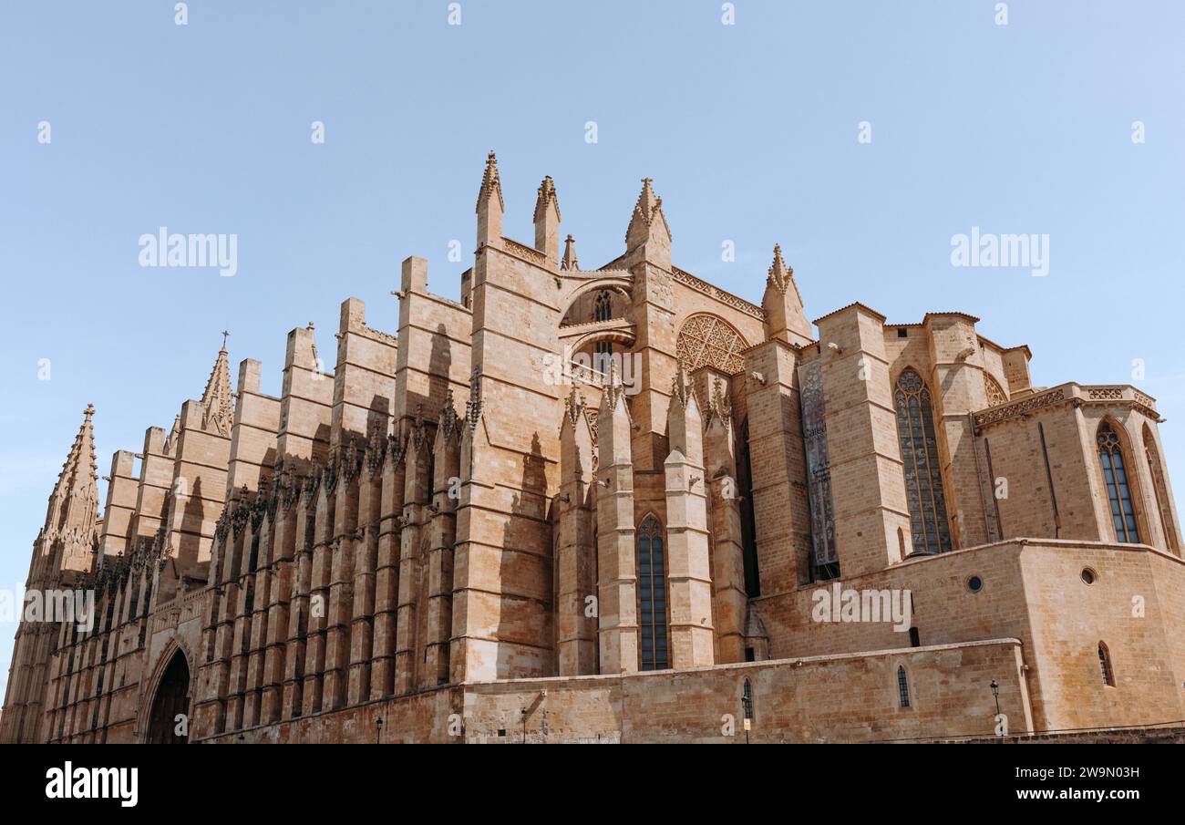Close-up of Palma Cathedral, Palma de Mallorca, Majorca, Spain Stock Photo