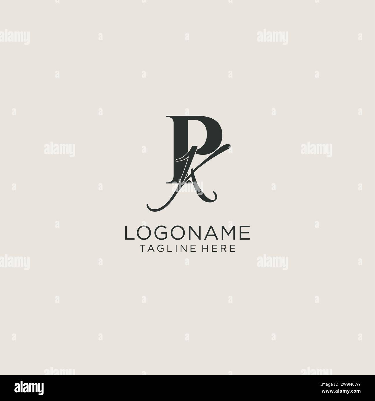 Initials PK letter monogram with elegant luxury style. Corporate ...