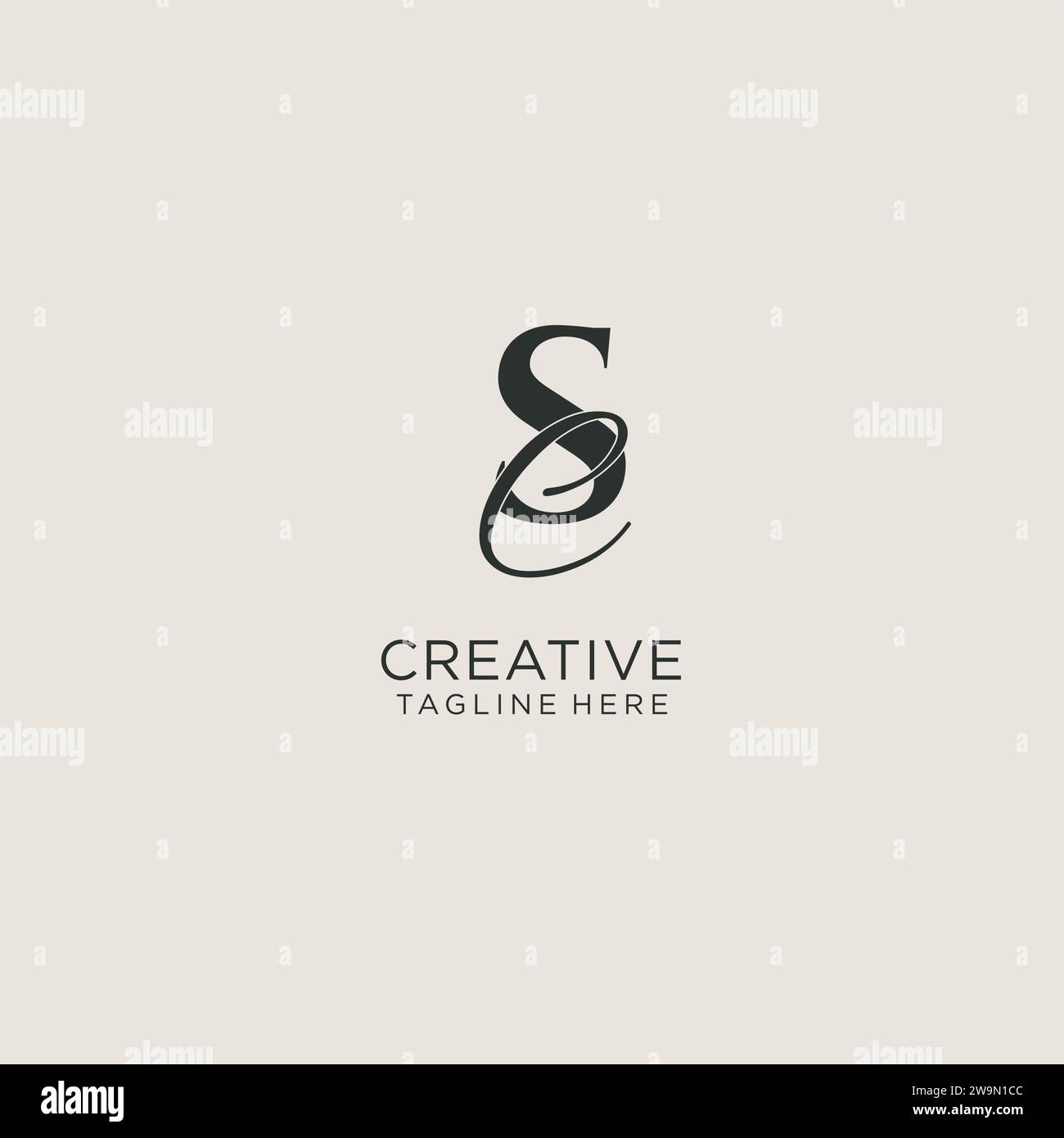 Initials SC letter monogram with elegant luxury style. Corporate identity and personal logo vector graphic Stock Vector