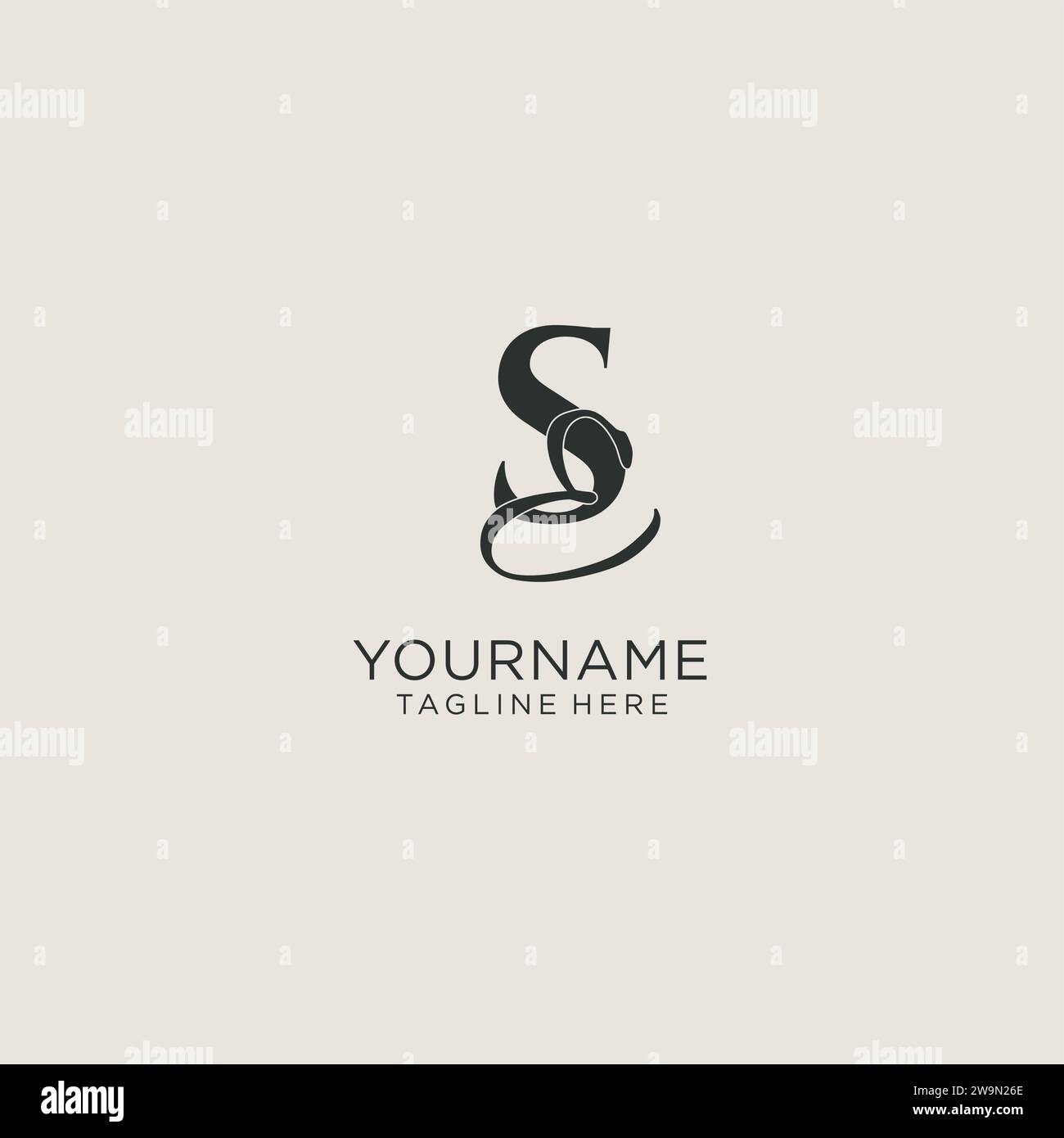Initials SE letter monogram with elegant luxury style. Corporate identity and personal logo vector graphic Stock Vector