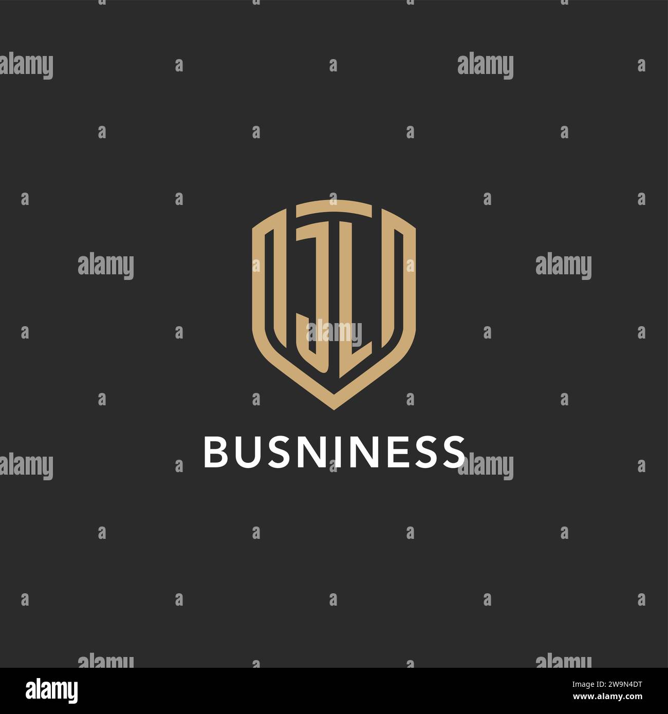 Luxury JL logo monogram shield shape monoline style with gold color and ...