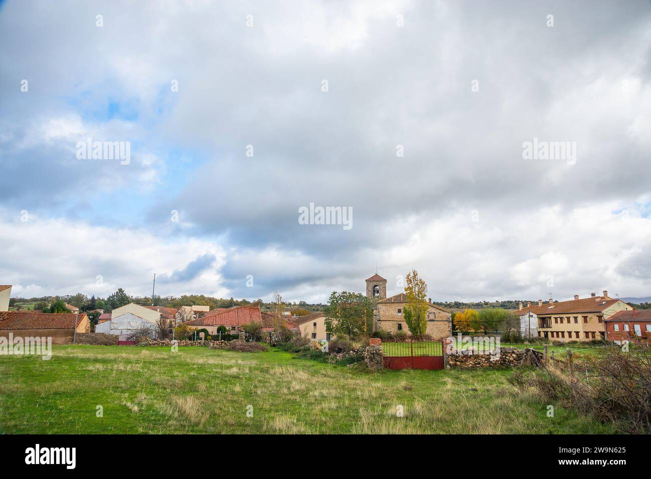 Overview. Cerezo de Arriba, Segovia province, Castilla Leon, Spain. Stock Photo