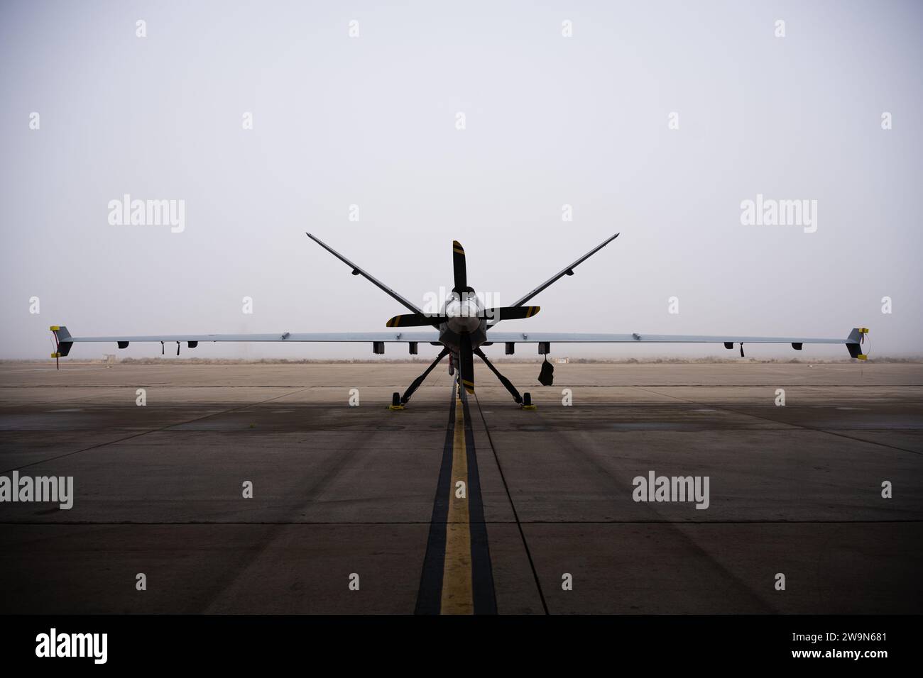 An MQ-9 Reaper sits on the flight line at Holloman Air Force Base, New ...