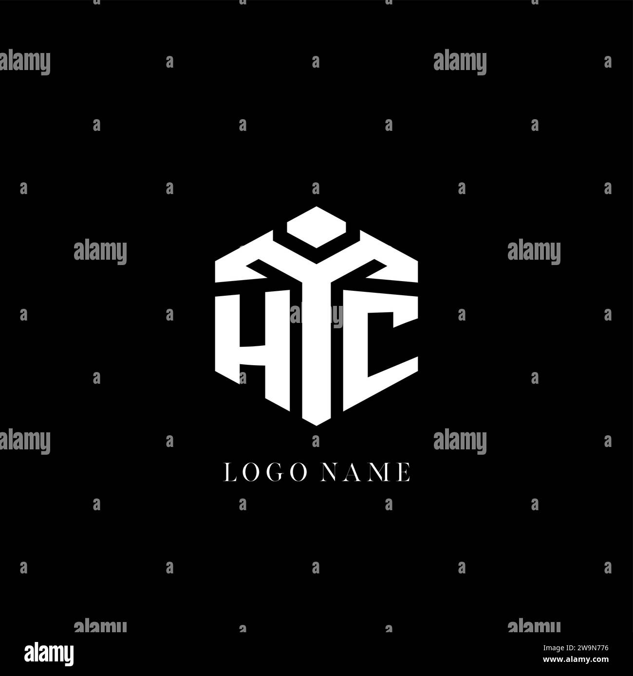 Initial HC logo hexagon shape geometric style vector graphic Stock ...