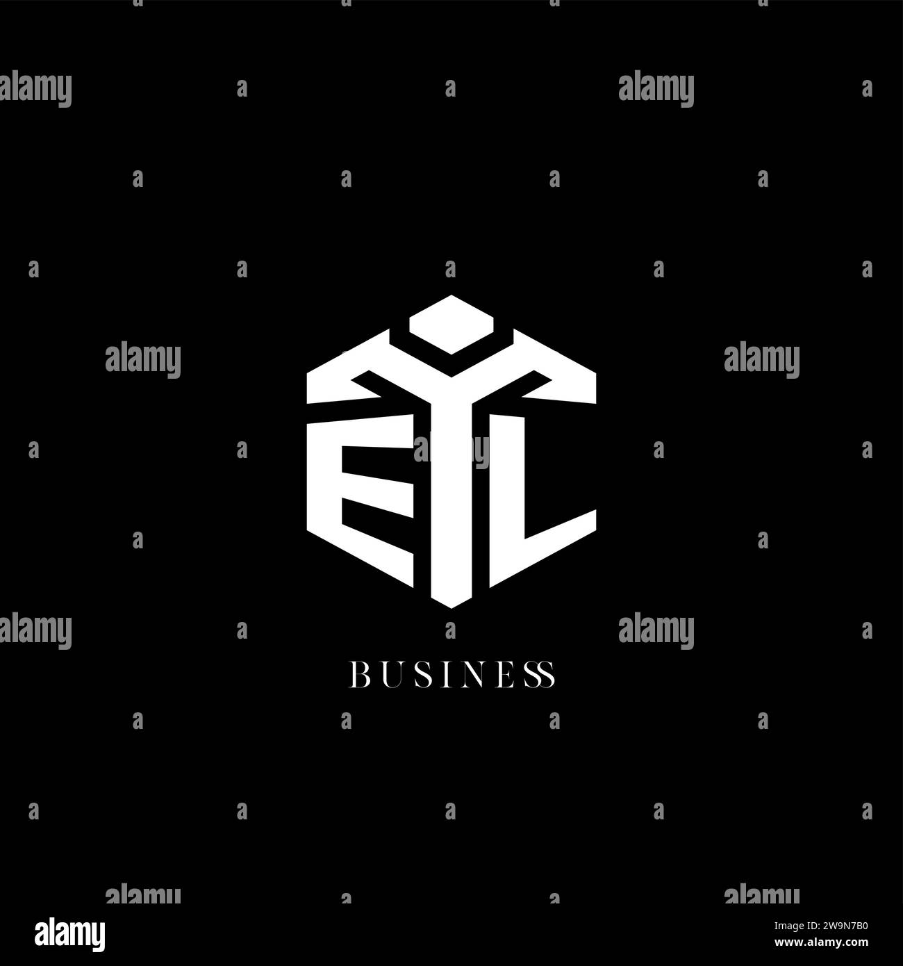 Initial EL logo hexagon shape geometric style vector graphic Stock ...