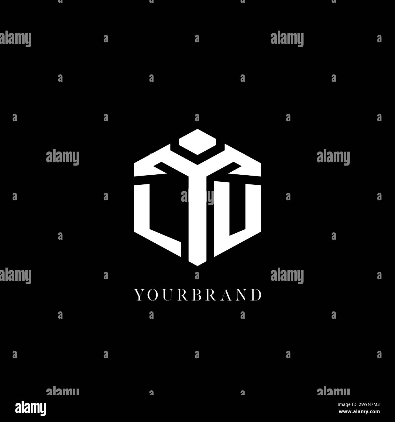 Initial LU logo hexagon shape geometric style vector graphic Stock ...