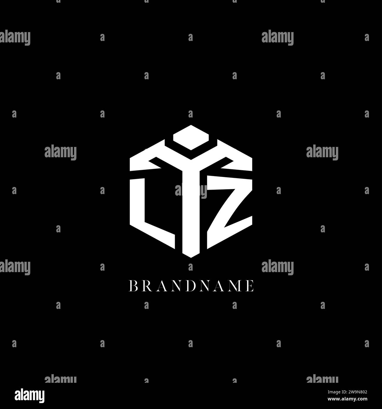 Initial LZ logo hexagon shape geometric style vector graphic Stock ...