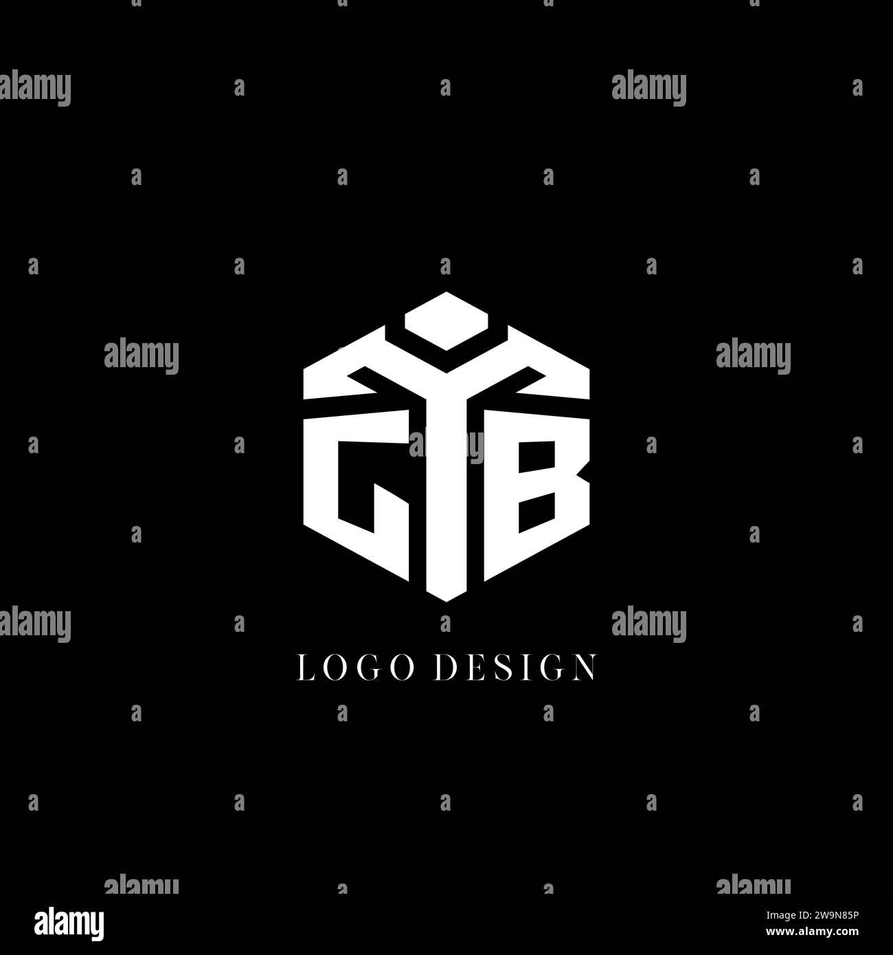 Initial GB logo hexagon shape geometric style vector graphic Stock Vector