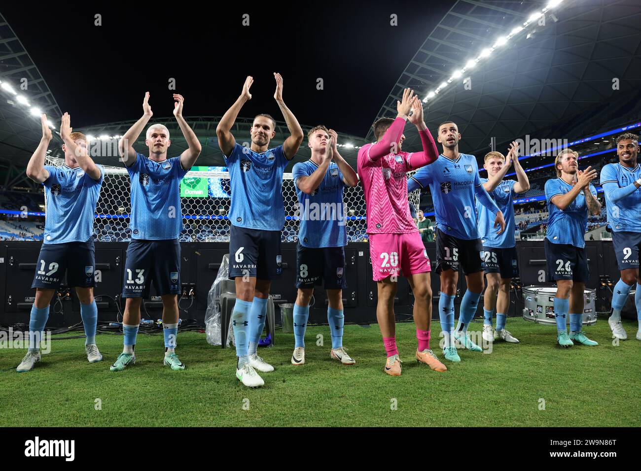 Sydney, Australia. 29th Dec, 2023. Sydney FC players celebrate the win