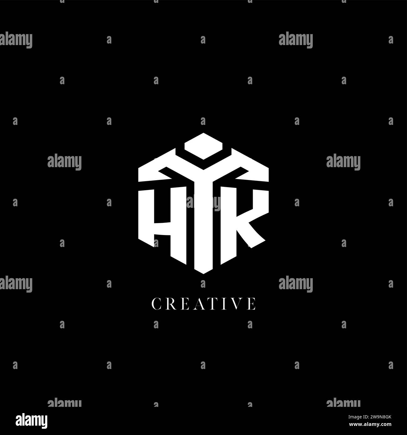 Initial HK logo hexagon shape geometric style vector graphic Stock ...