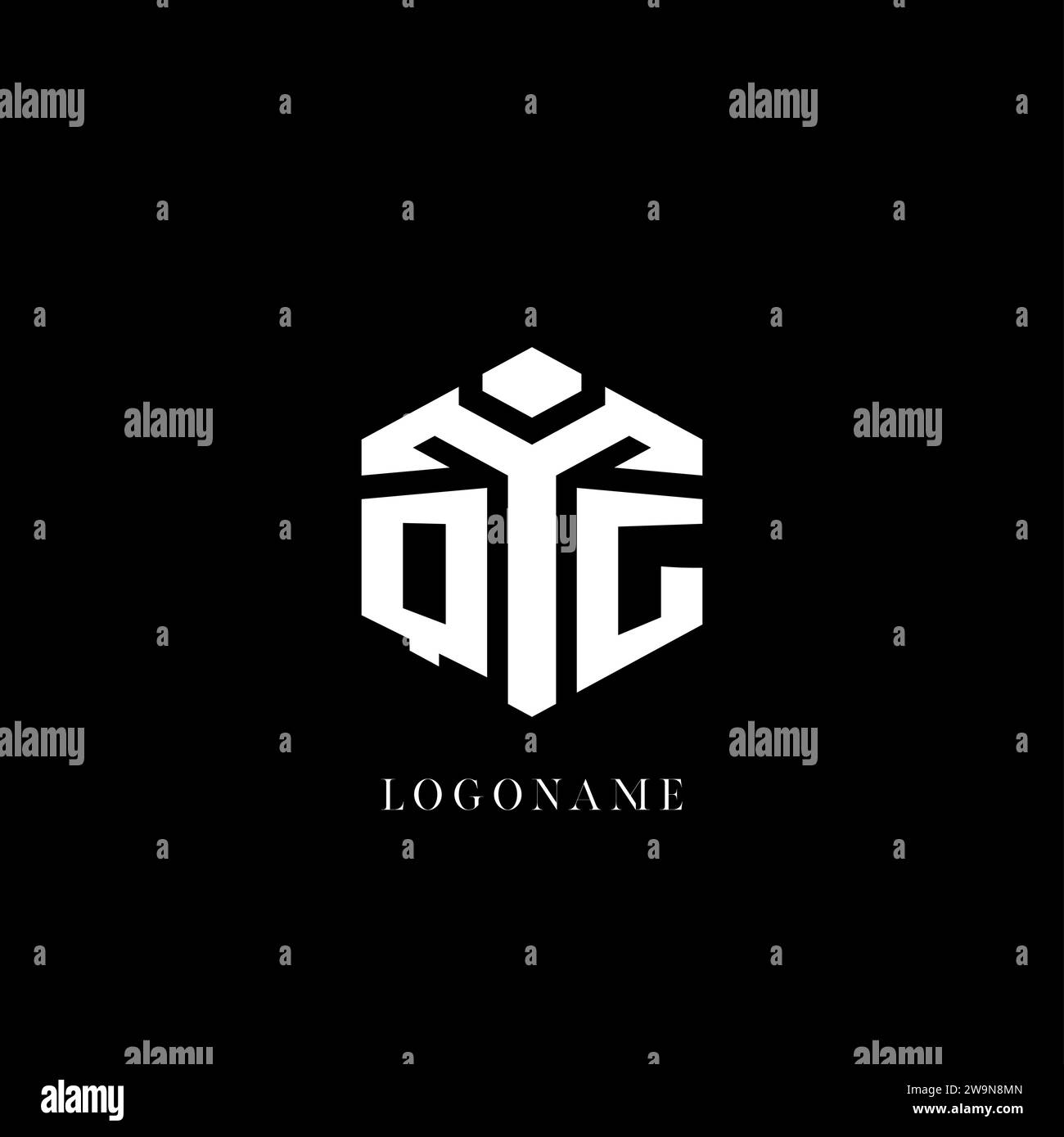 Initial QG logo hexagon shape geometric style vector graphic Stock ...