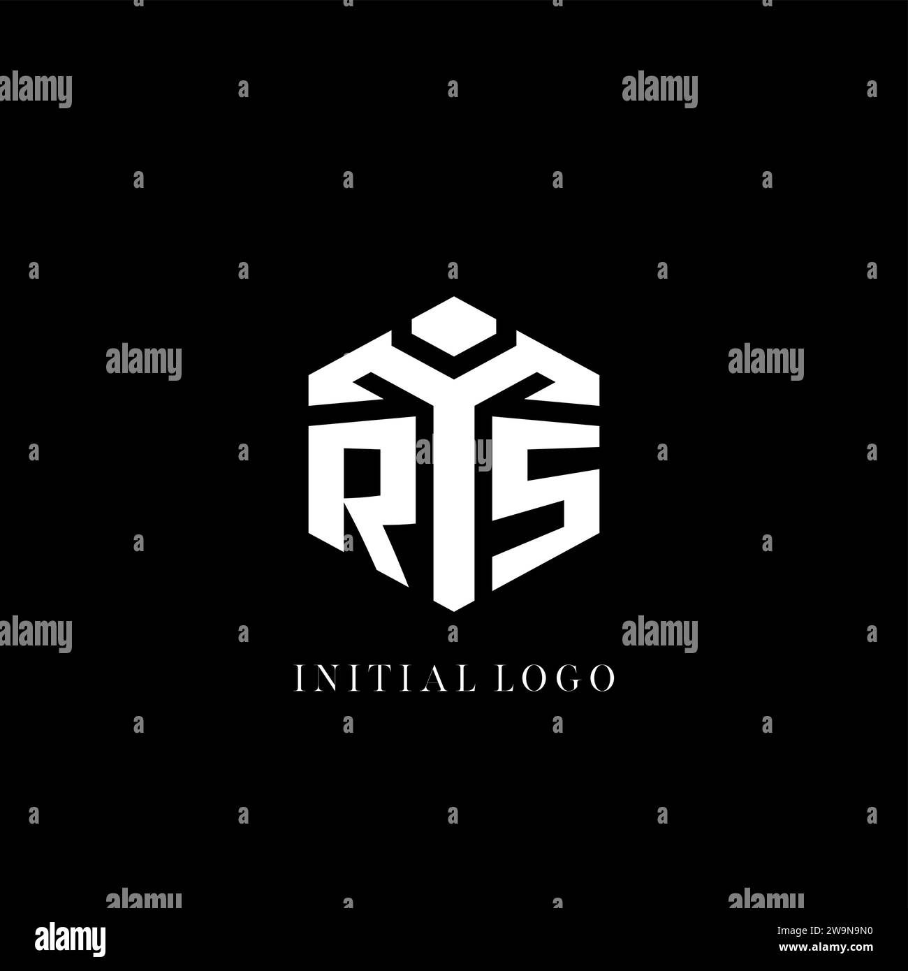 Initial RS logo hexagon shape geometric style vector graphic Stock ...