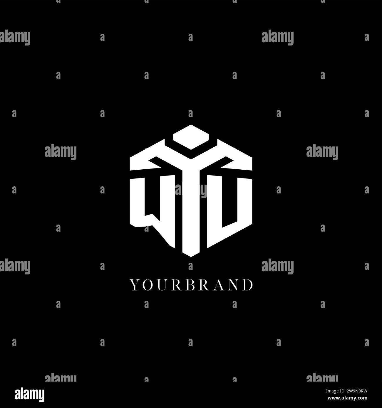 Initial WU logo hexagon shape geometric style vector graphic Stock ...